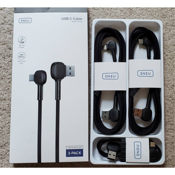 Nylon Braided 3.0 Type C Fast Charging Cables - 3 Pack - Picture 7 of 7